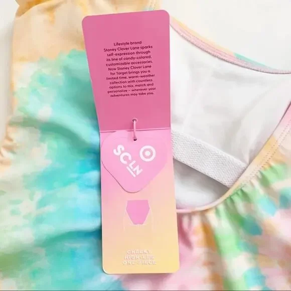 Stoney Clover Lane x Target Colab Rainbow Tie Dye One Piece Swimsuit Size XS New - Picture 16 of 16